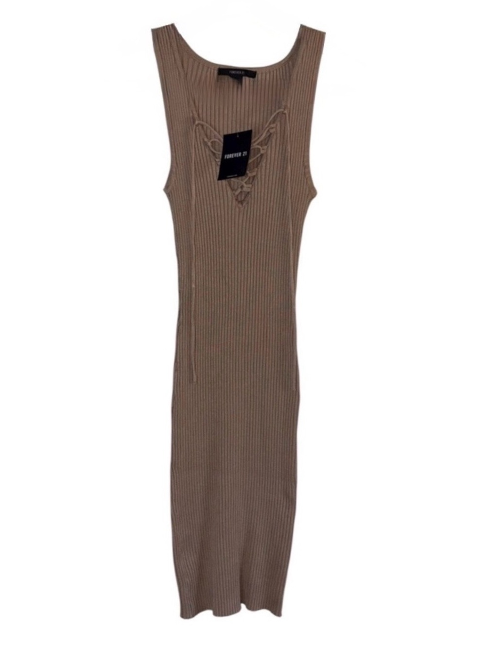 NWT Forever 21 Tan Ribbed Knit Dress